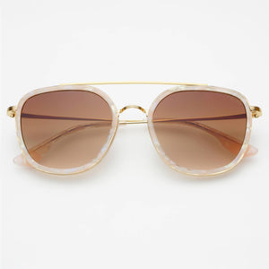 Weston Acetate Round Unisex Sunglasses : Light Pink / Brown