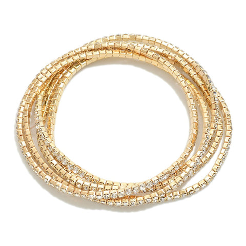Rhinestone Stretch Bracelet Set