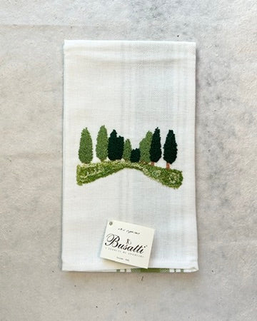 Due Fragole Olive with Cypress Kitchen Towel (Col. 77, EMBR.VIALE016)