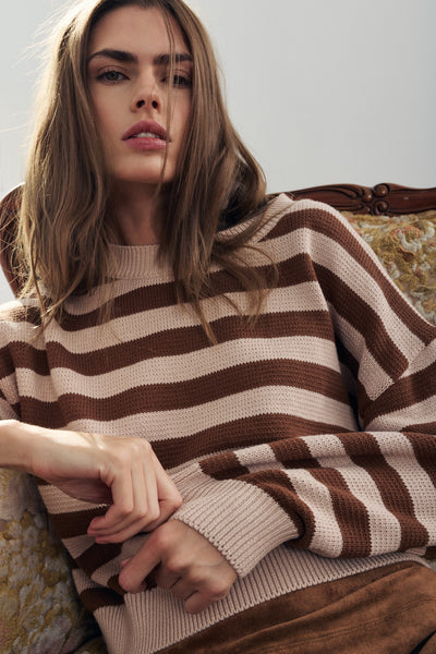 Lila Top - Moka Stripes