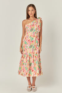 Multi One-Shoulder Printed Dress