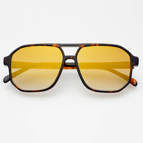 Billie ( NEW ) Unisex Aviator Sunglasses : Tortoise / Gold Mirror