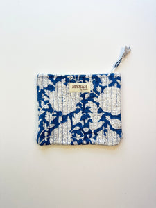 Blue Block Print Coin Purse