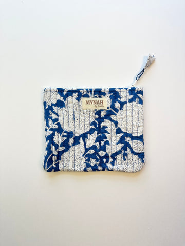 Blue Block Print Coin Purse