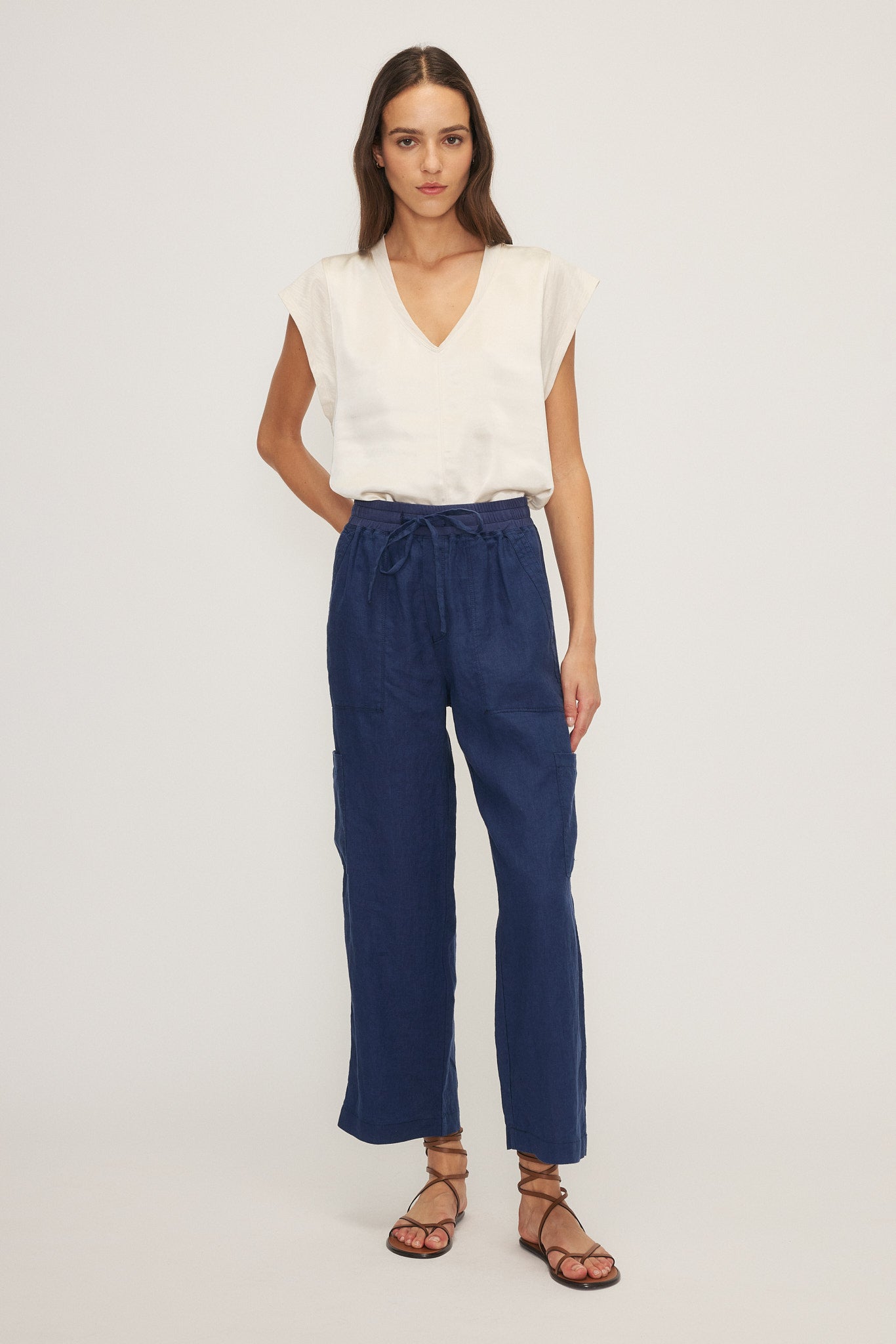 James Linen Pant - Navy