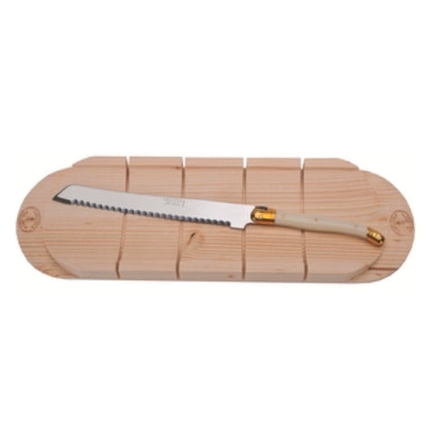 Laguiole Bread Knife w Baguette Board