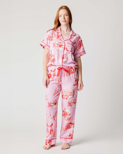 Après Ski Toile Pajama Pants Set (Lilac Cranberry) by Katie Kime