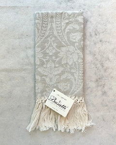 Donna Di Coppe Taupe Fringe Guest Towel (Col. 37)