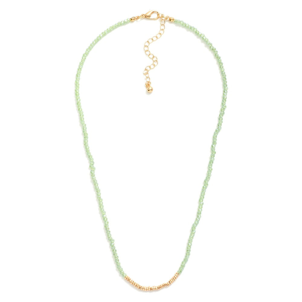 Mint Faceted Bead Necklace
