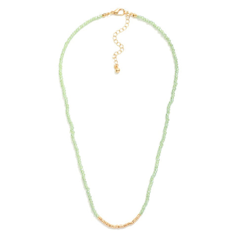 Mint Faceted Bead Necklace
