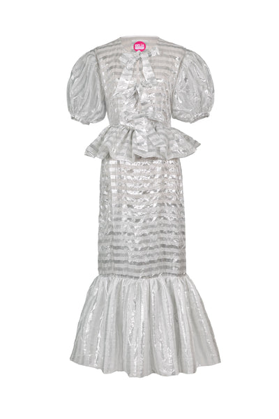 Rila Dress - White/Silver