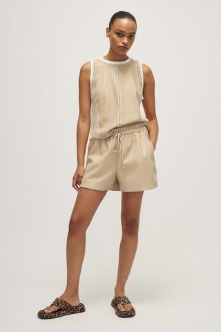 Marian Leather Short - Desert