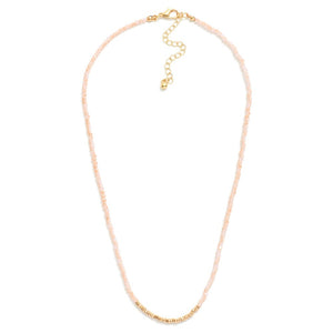 Pale Pink Faceted Bead Necklace