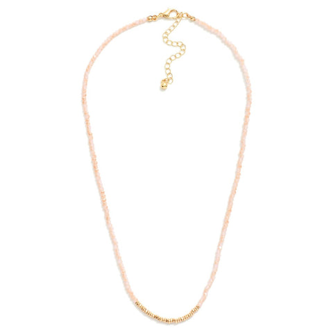 Pale Pink Faceted Bead Necklace