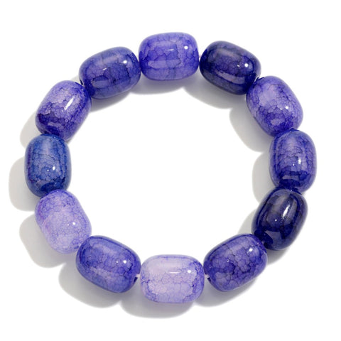 Blue Chunky Stone Stretch Bracelet