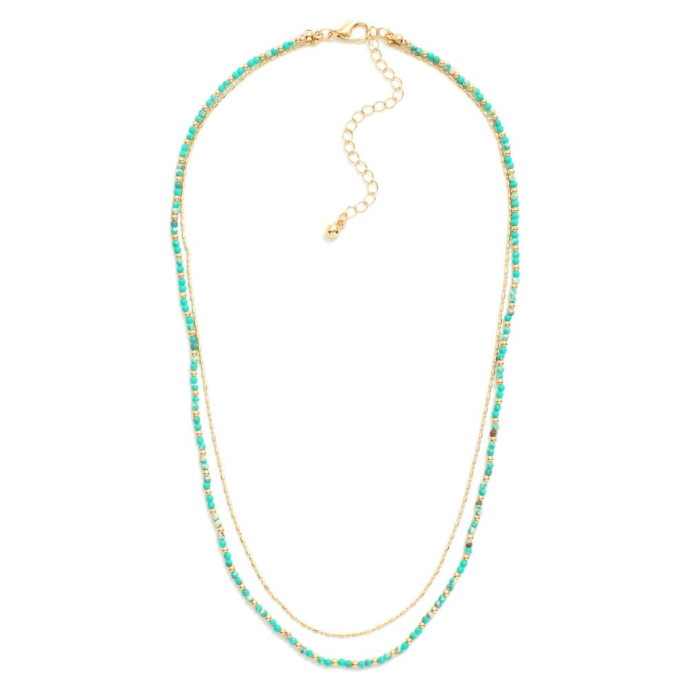 *Teal and Gold Layering Chain – Fresh Ink