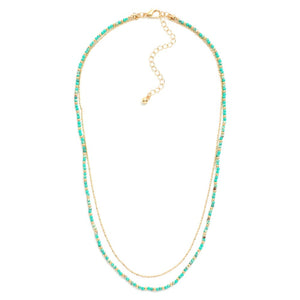 Teal and Gold Layering Chain
