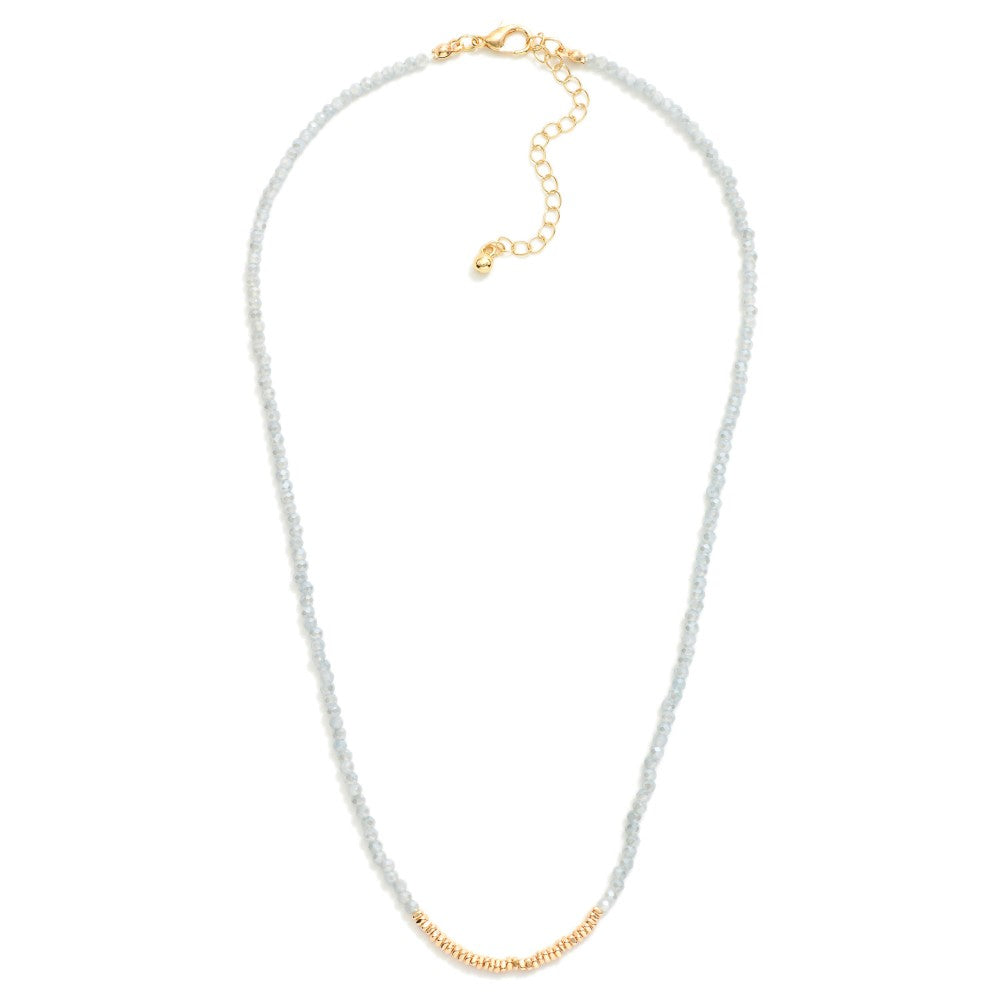 Light Blue Faceted Bead Necklace