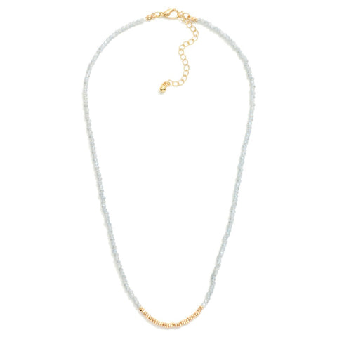 Light Blue Faceted Bead Necklace