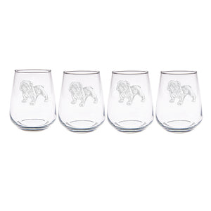 4 Stemless Glasses - Bulldog