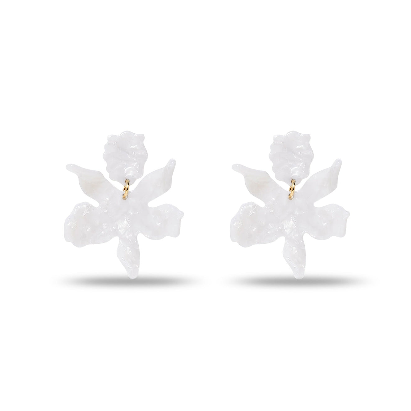 Lele Sadoughi Small Paper Lily Earrings - Mother of Pearl