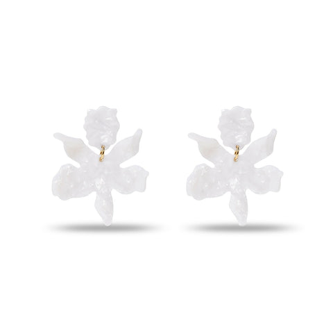 Lele Sadoughi Small Paper Lily Earrings - Mother of Pearl