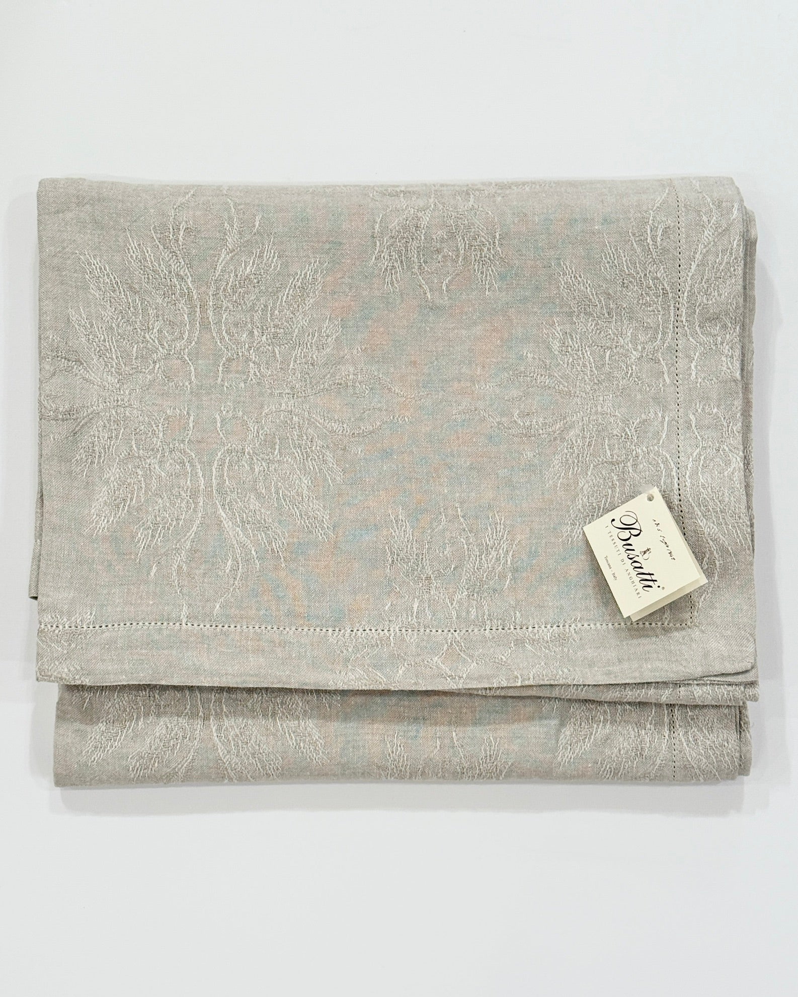 Spiga Messa Taupe Tablecloth 71x120" (Col. 37, HEMSTITCH)