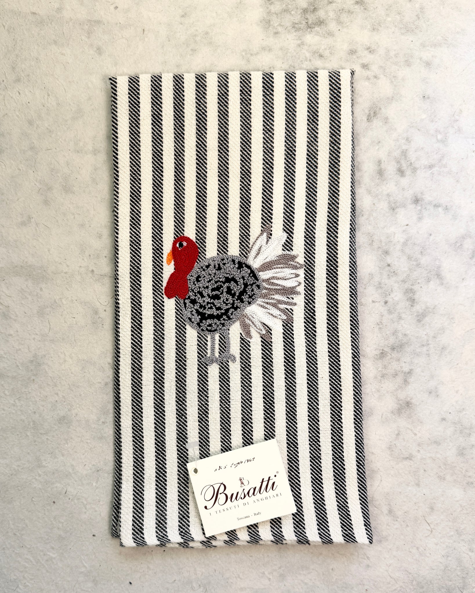 Turkey on Black Pomelo Kitchen Towel (COL.105 EMBR.TURKEY)