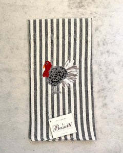 Turkey on Black Pomelo Kitchen Towel (COL.105 EMBR.TURKEY)