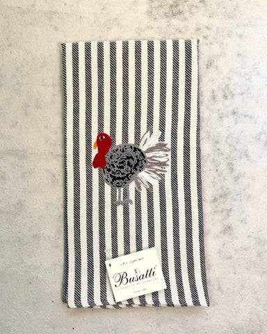 Turkey on Black Pomelo Kitchen Towel (COL.105 EMBR.TURKEY)