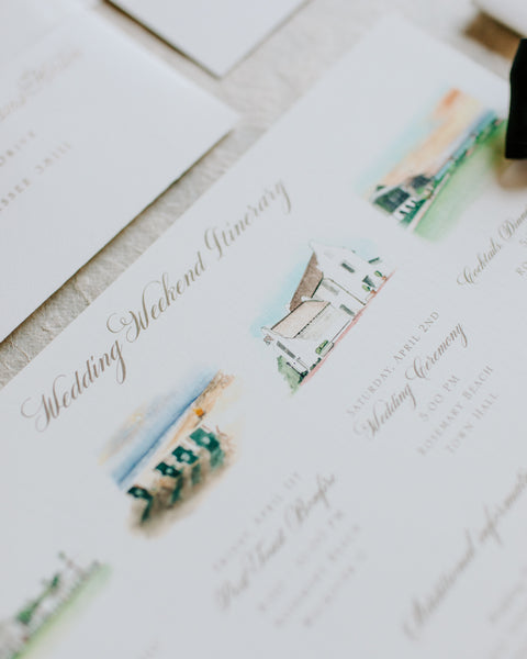 Mary Margaret and Davis - Rosemary Beach Wedding Invitations