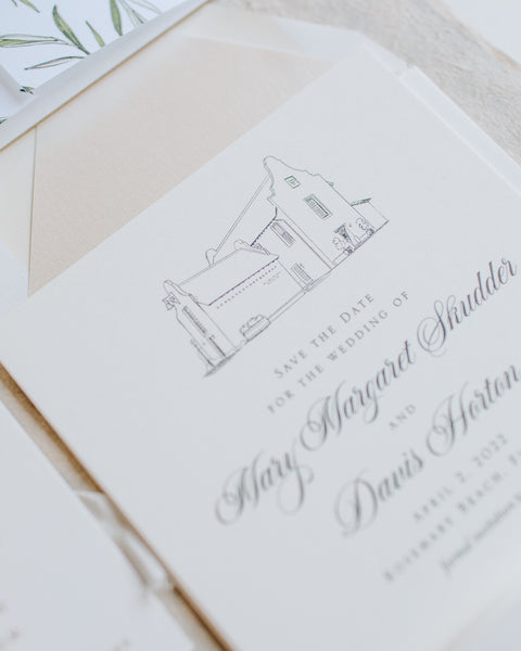Mary Margaret and Davis - Rosemary Beach Wedding Invitations