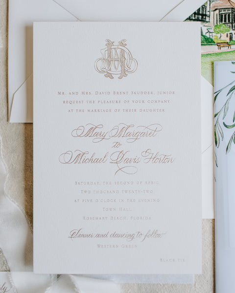 Mary Margaret and Davis - Rosemary Beach Wedding Invitations