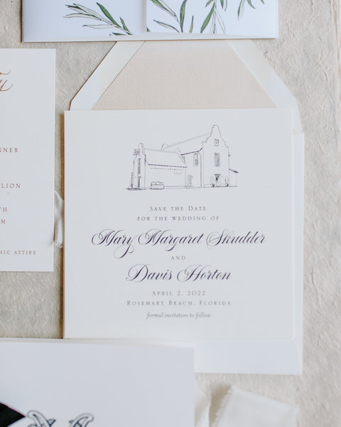 Mary Margaret and Davis - Rosemary Beach Wedding Invitations