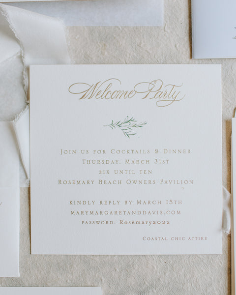 Mary Margaret and Davis - Rosemary Beach Wedding Invitations