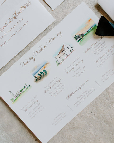 Mary Margaret and Davis - Rosemary Beach Wedding Invitations