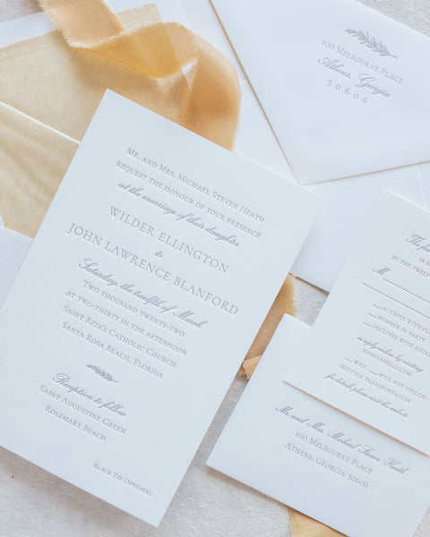 Wilder and John Lawrence - Rosemary Beach Wedding Invitations