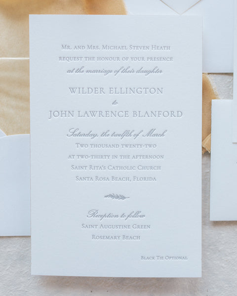 Wilder and John Lawrence - Rosemary Beach Wedding Invitations