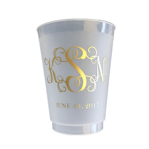 Curly Monogram with Date Cup