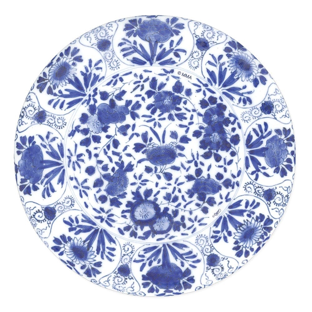 Caspari Blue Delft Dinner Plate