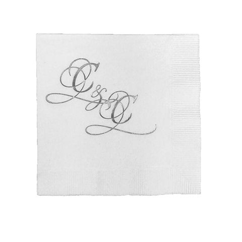 Double Script Initial Napkin