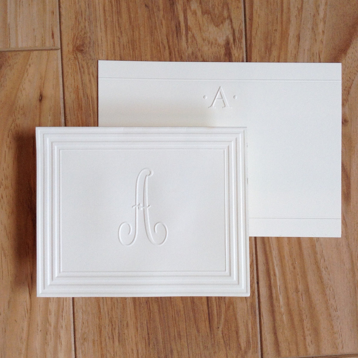Embossed Flat or Folded Initial Stationery – Fresh Ink