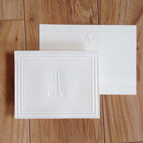 Embossed Flat or Folded Initial Stationery