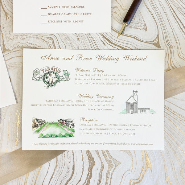 Miller Wedding Invitation - Deposit Listing