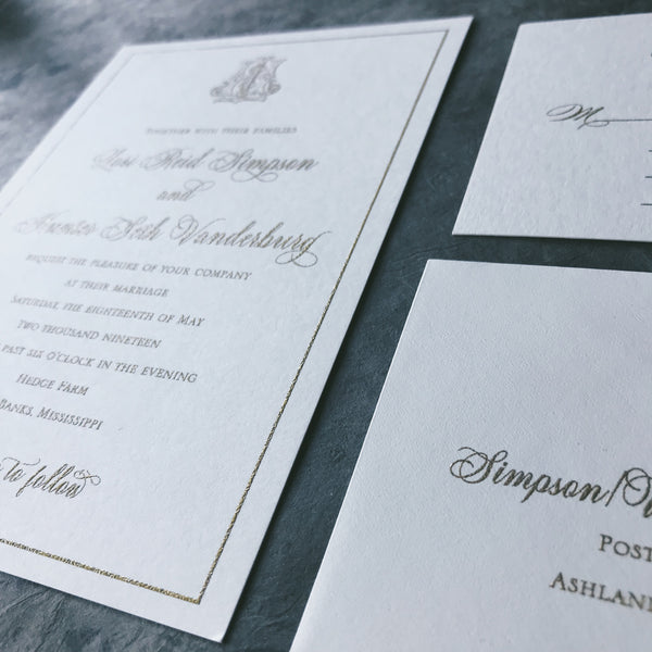 Simpson Wedding Invitation - Deposit Listing