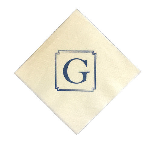 Beveled Square Monogram Napkin