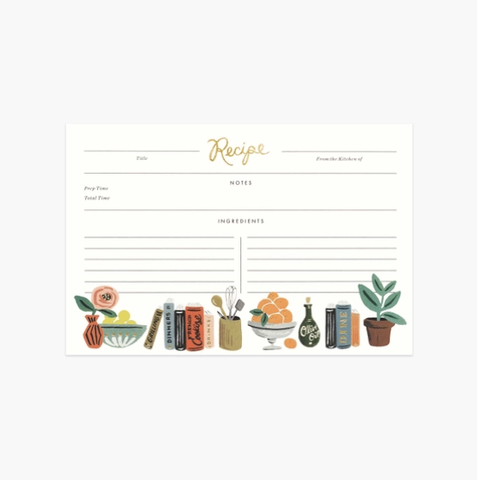 Kitchen Shelf Recipe Cards