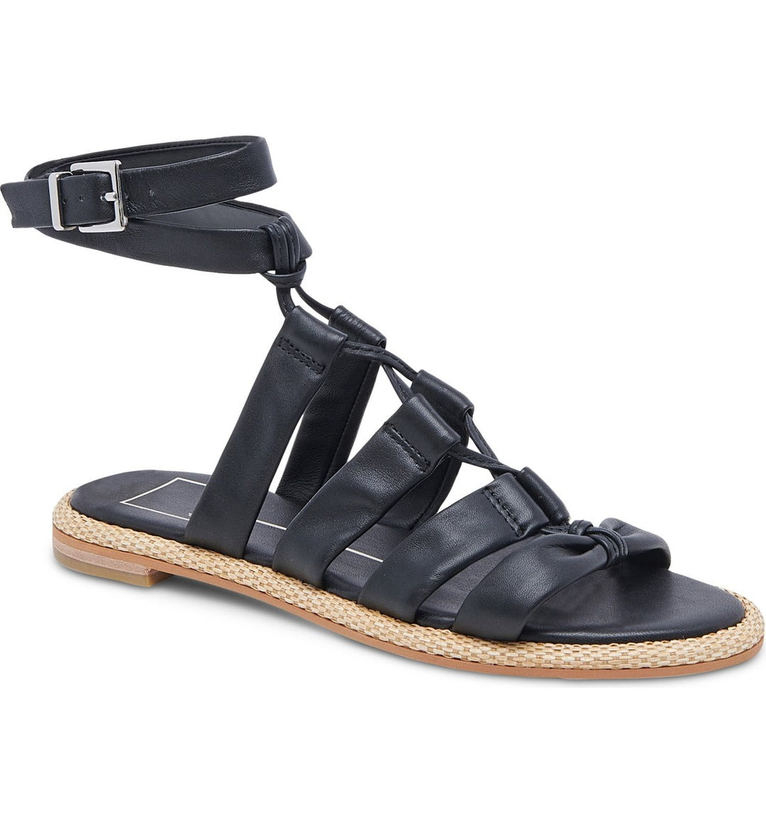Adison Black Leather Sandal