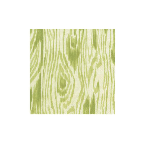 Woodgrain Moss Green Paper Tableware