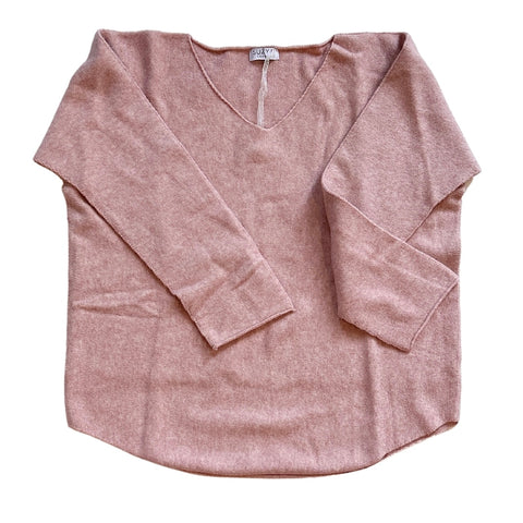 Holly Slash Neck Sweater Soft Pink